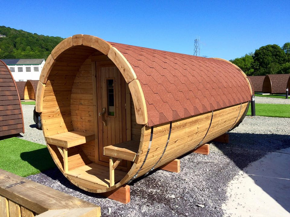 The Obsidian Dome – 10-Person Thermowood Sauna Barrel