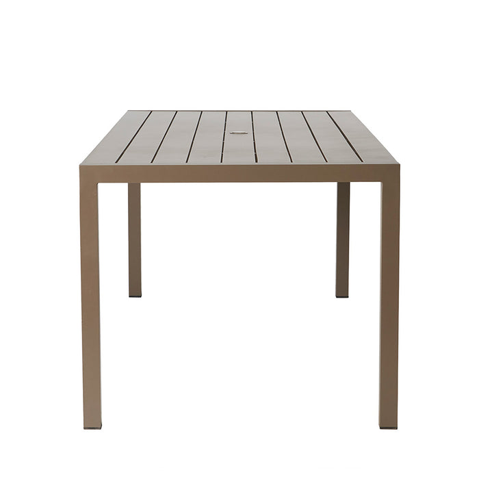 Milan 87" Rectangular Umbrella Dining Table in Brushwood Finish