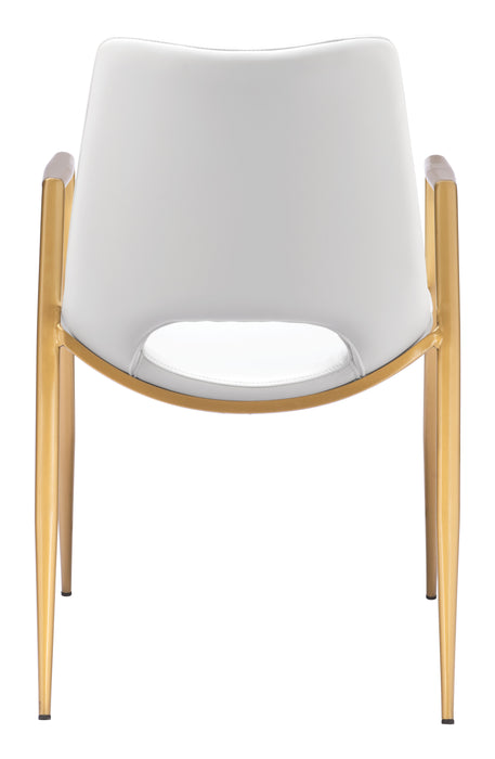 Desi Dining Chair (Set of 2) White & Gold