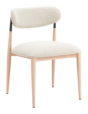 Equinox Armless Dining Chair (Set of 2) Oyster Gray & Natural