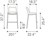 Ace Counter Stool (Set of 2) Brown & Walnut