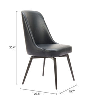 Keppel Swivel Dining Chair (Set of 2) Black