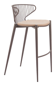 Silues Barstool (Set of 2) Taupe & Brown