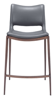 Ace Counter Stool (Set of 2) Dark Gray & Walnut