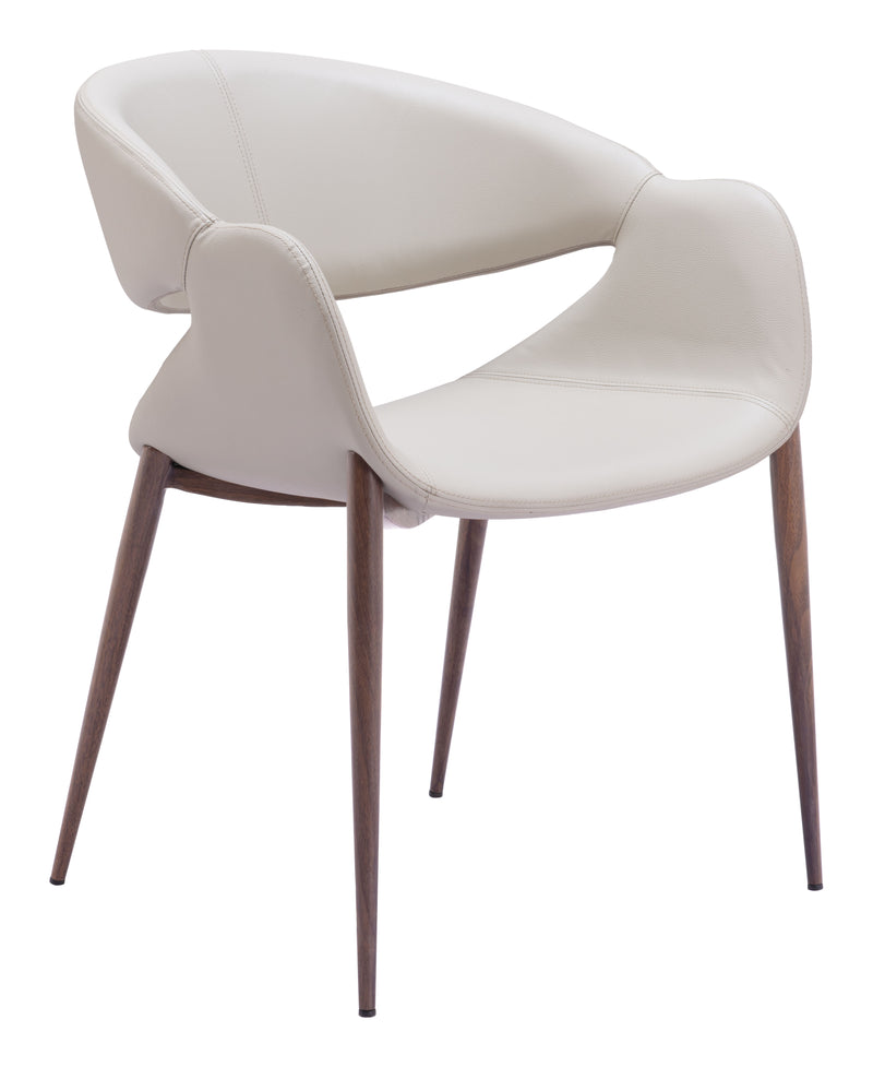 Limay Dining Chair (Set of 2) Beige & Walnut