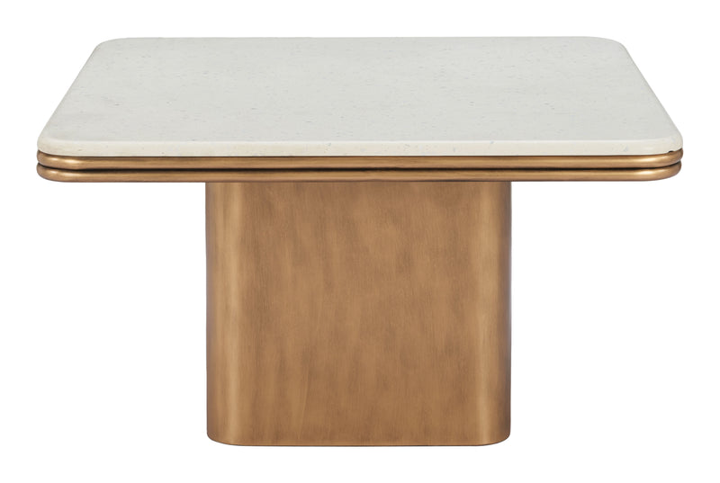 Cher Coffee Table White & Brass