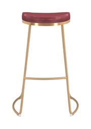 Bree Barstool (Set of 2) Burgundy & Gold
