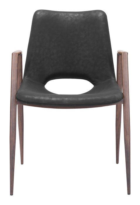 Desi Dining Chair (Set of 2) Black & Walnut