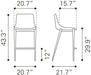 Magnus Barstool (Set of 2) Slate Gray & Walnut