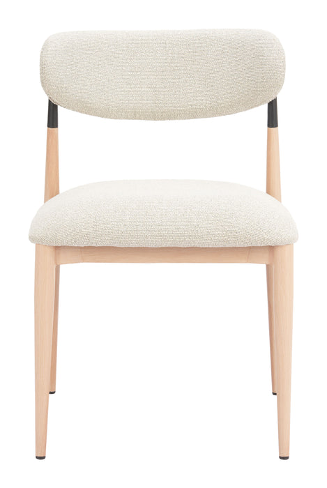 Equinox Armless Dining Chair (Set of 2) Oyster Gray & Natural