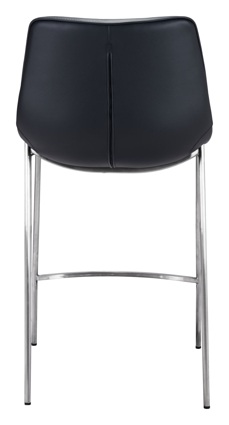 Magnus Counter Stool (Set of 2) Black & Silver