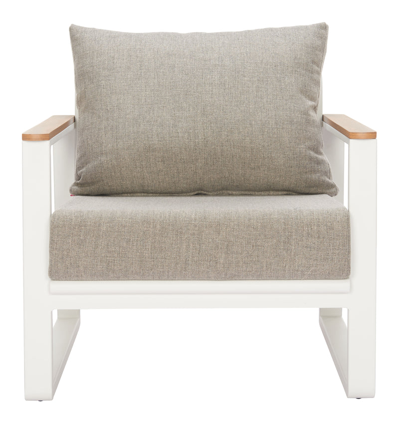 Welt Armchair Taupe & White