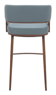 Poise Barstool Azure Gray & Walnut
