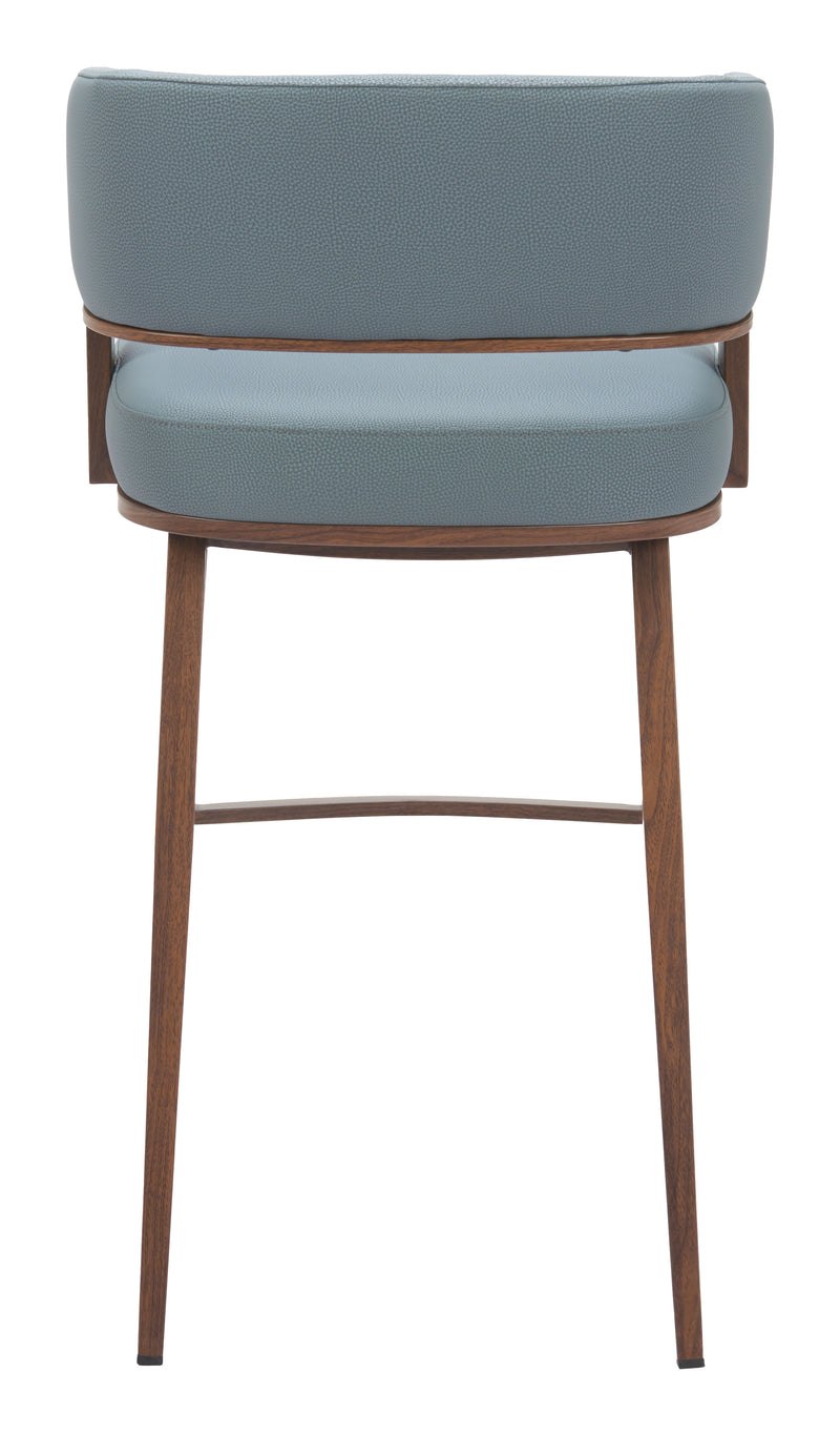 Poise Barstool Azure Gray & Walnut