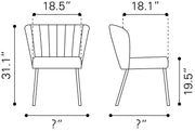 Aimee Dining Chair (Set of 2) Gray