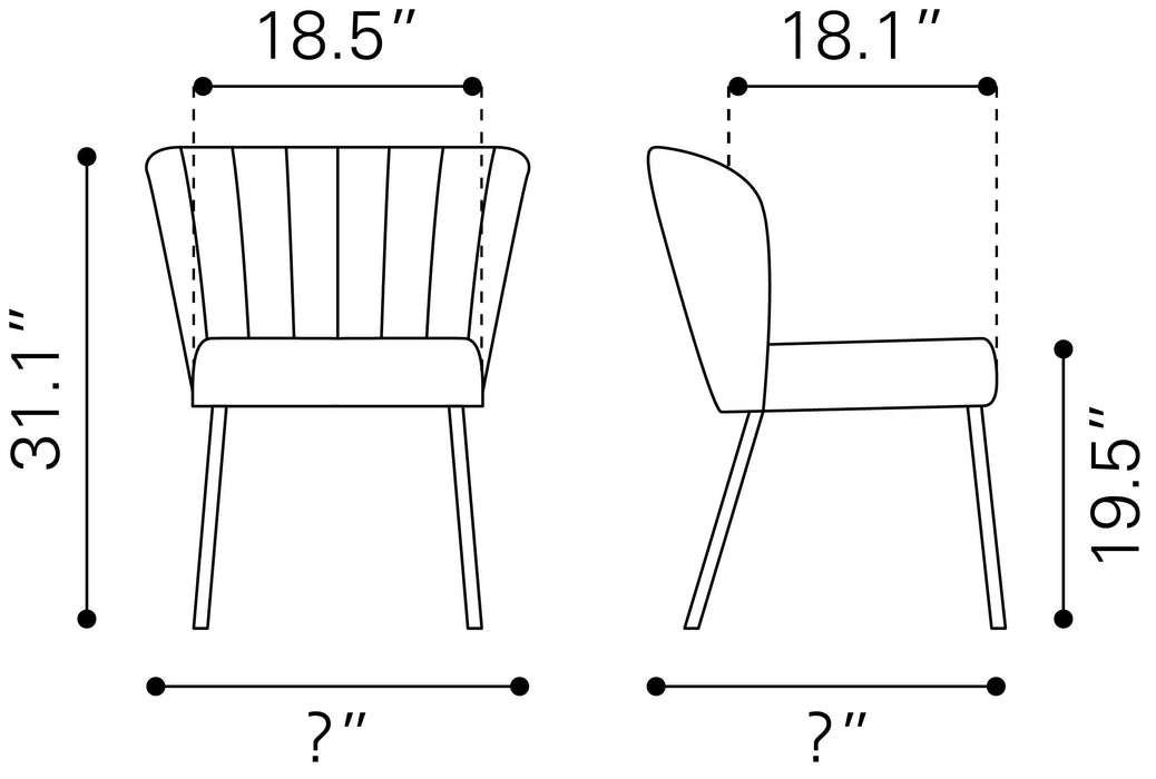 Aimee Dining Chair (Set of 2) Gray