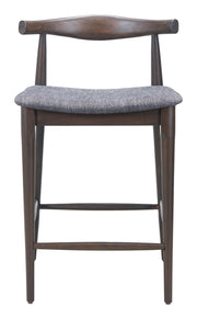 Tuzka Counter Stool (Set of 2) Gray & Espresso