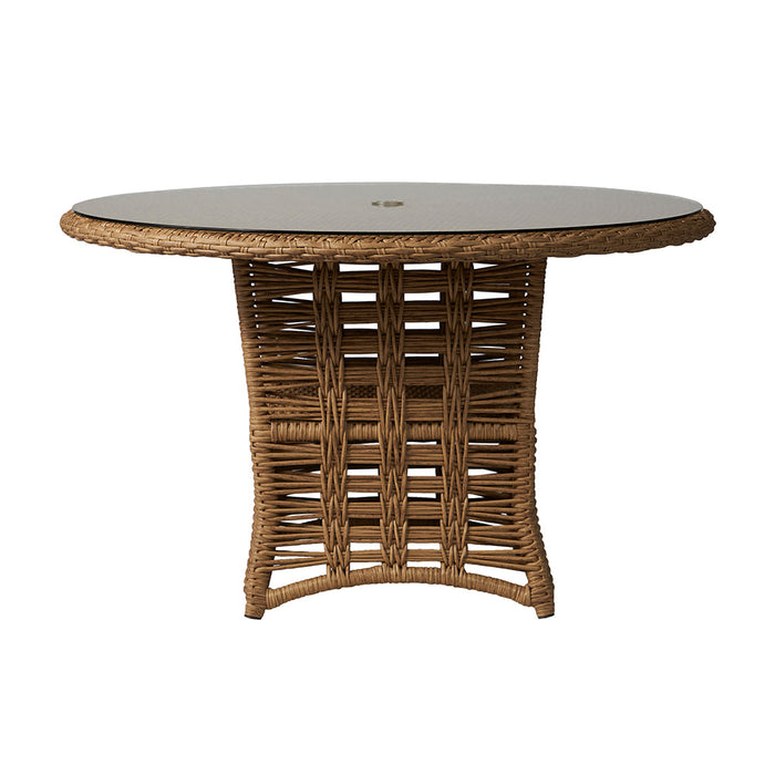 Magnolia 48" Round Umbrella Dining Table in Sandcastle Finish