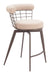 Saku Swivel Counter Stool Beige & Brown