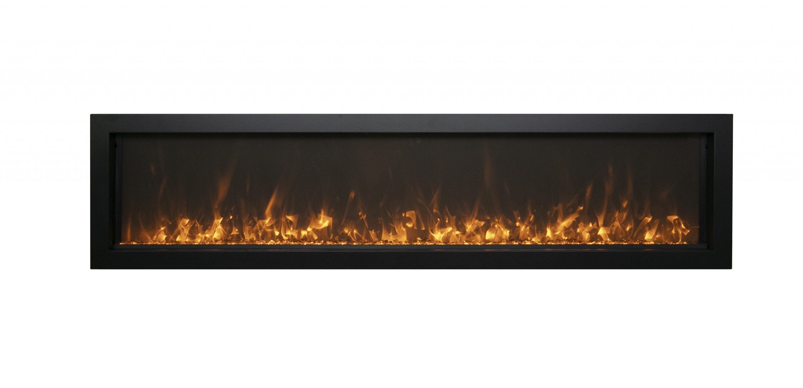 Extra Slim Indoor Only Electric Fireplace with Black Steel Surround