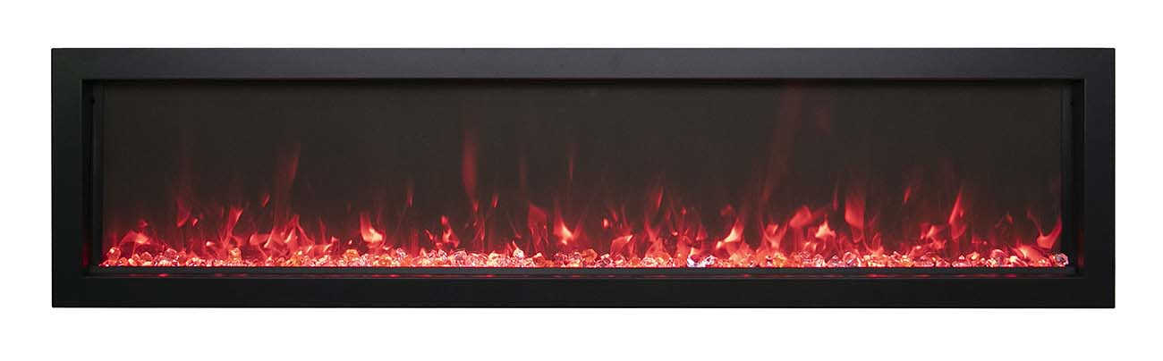 Extra Slim Indoor or Outdoor Electric Built-in only with black steel surround