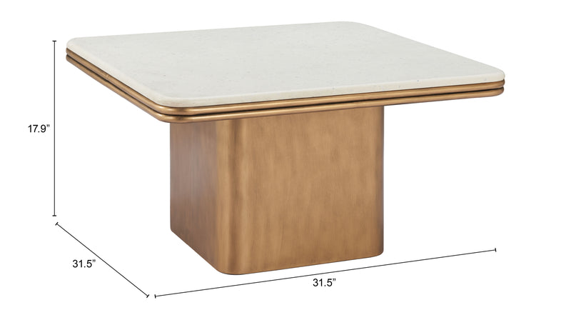 Cher Coffee Table White & Brass