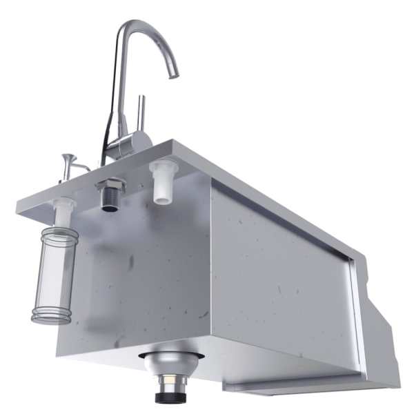 Ruby Series 14" Bar Sink Cocktail Center Insulated Ice Chest Station w/HOT/COLD Faucet, Removable Lid, Soap Dispenser, Speed Rail, Towel Holder, Condiment Bins, Drink Tender, Ice Bucket