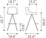 Aki Barstool (Set of 2) White & Walnut