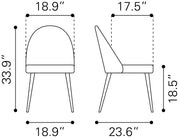 Silloth Armless Dining Chair (Set of 2) Brown