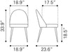 Silloth Armless Dining Chair (Set of 2) Brown