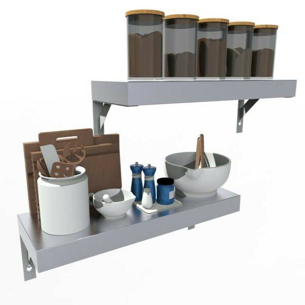 304 Stainless Steel Sturdy Wall Shelf 22-1/2"W x 1-3/8"H x 8"D
