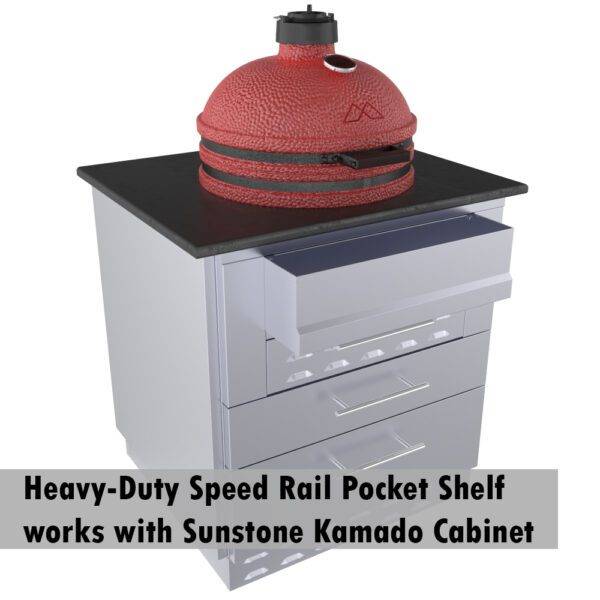 304 Stainless Steel Speed Rail Pocket Shelfl 22-1/2"W x 5"H x 4-1/2"D