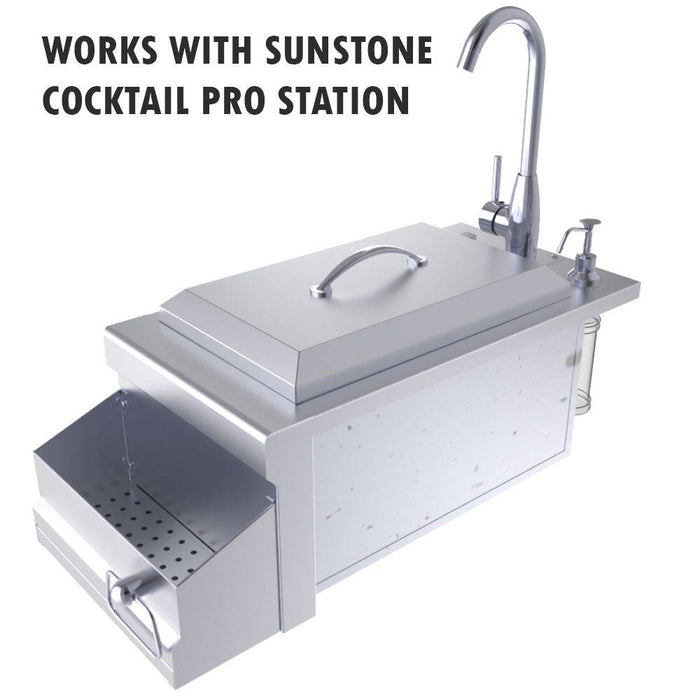 304 Stainless Steel 13-1/2" Bar Caddy Speed Rail w/Drip Pan & Towel Holder
