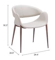 Limay Dining Chair (Set of 2) Beige & Walnut