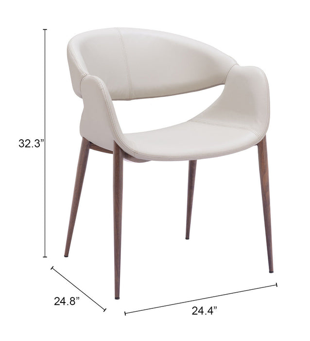 Limay Dining Chair (Set of 2) Beige & Walnut