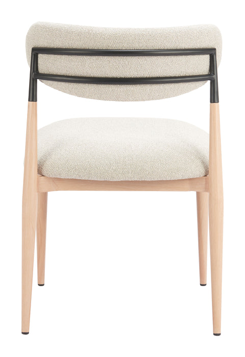 Equinox Armless Dining Chair (Set of 2) Oyster Gray & Natural