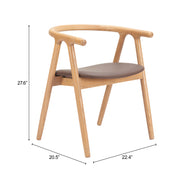 Peker Dining Chair (Set of 2) Brown & Natural