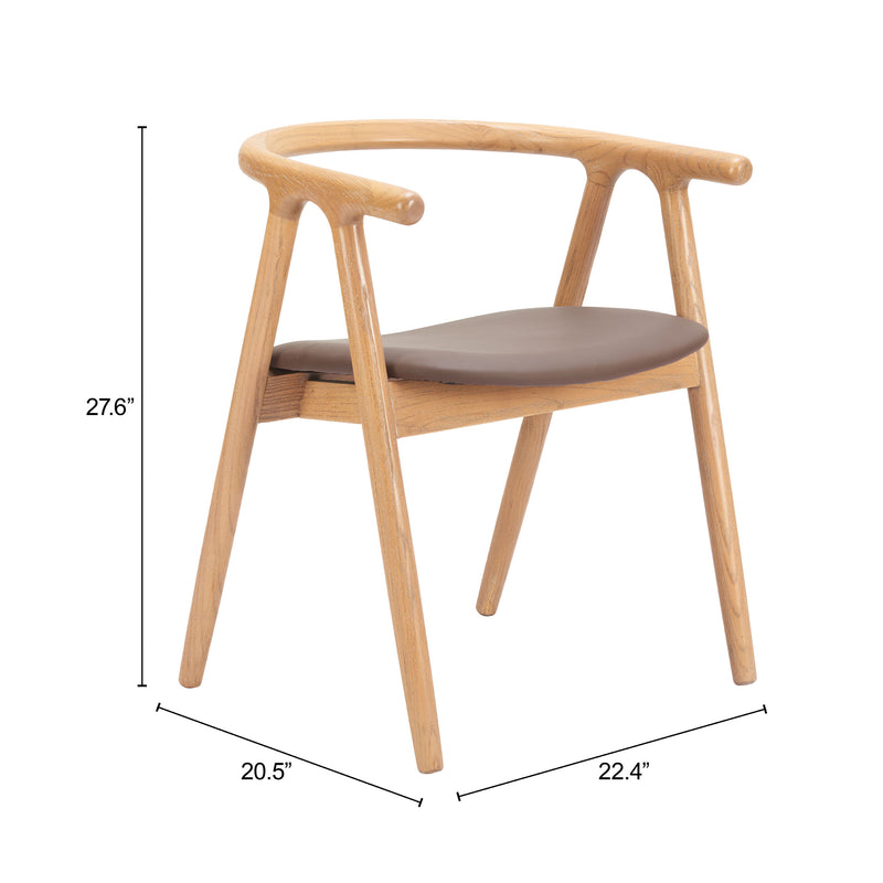 Peker Dining Chair (Set of 2) Brown & Natural