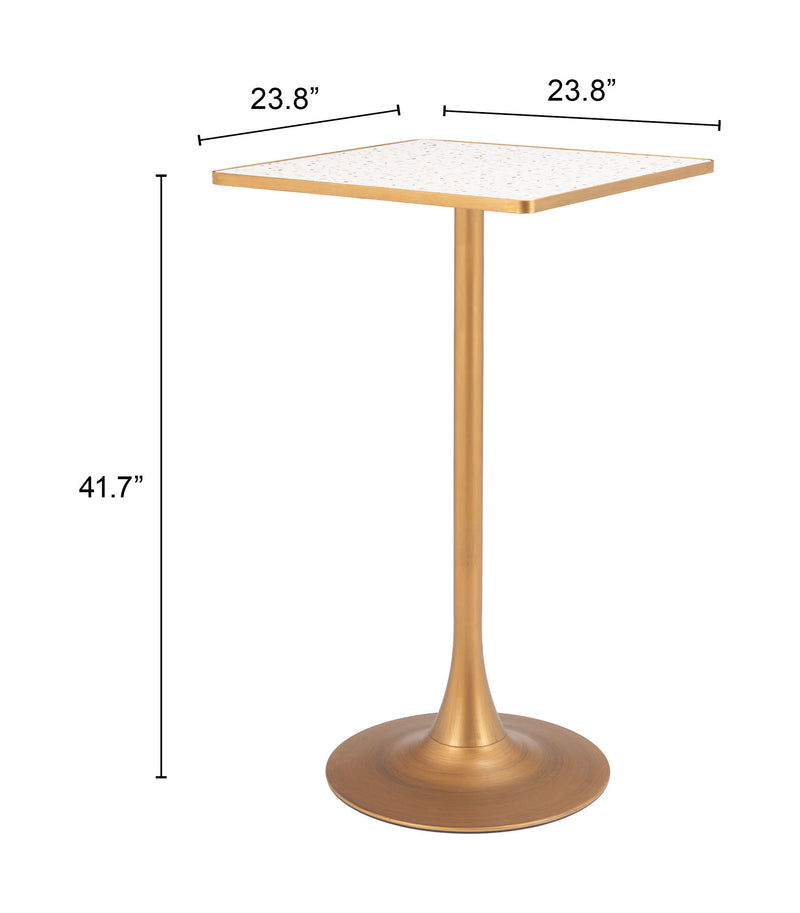 Spot Bar Table Beige & Gold