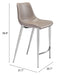 Magnus Counter Stool (Set of 2) Brown & Silver