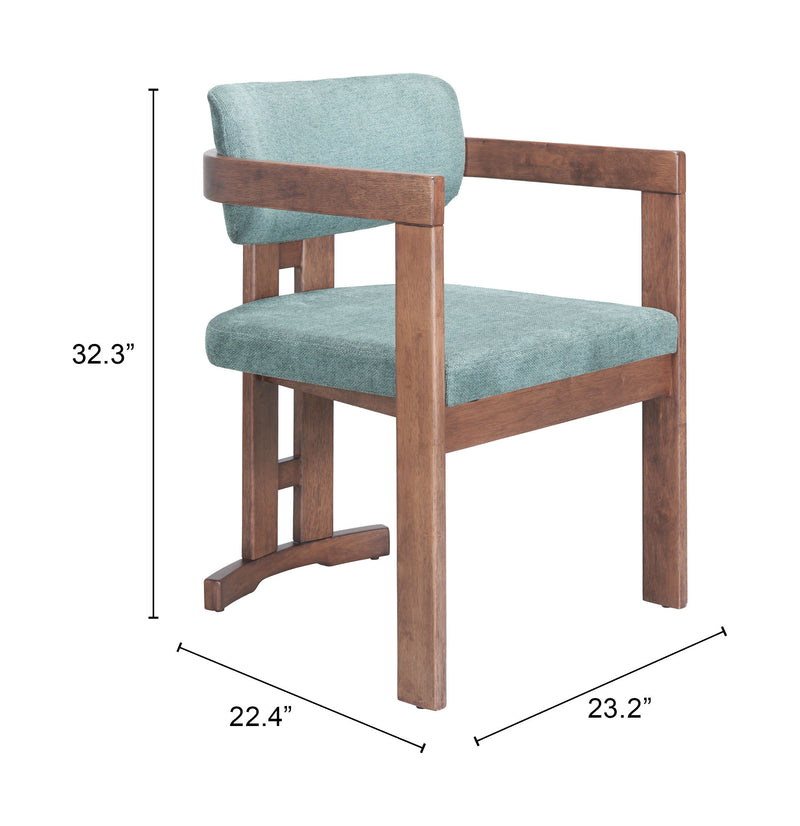 Poly Dining Chair Moss Gray & Walnut