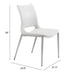 Ace Dining Chair (Set of 2) White & Silver
