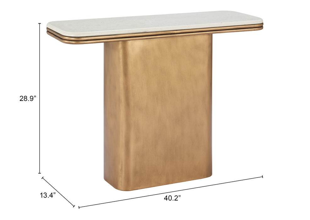 Cher Console Table White & Brass