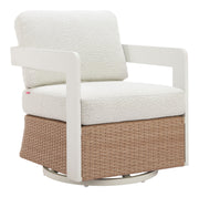 Gelo Swivel Chair White & Brown