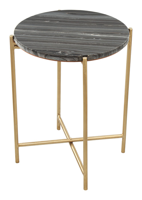 David Side Table Gray & Gold