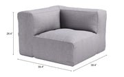 Luanda Corner Chair Gray