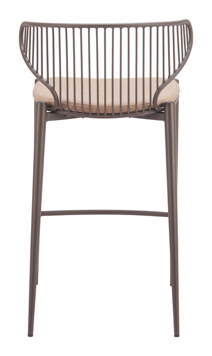 Silues Counter Stool (Set of 2) Taupe & Brown
