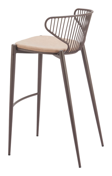 Silues Barstool (Set of 2) Taupe & Brown