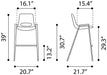 Desi Barstool (Set of 2) Beige & Gold