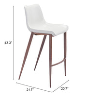 Magnus Barstool (Set of 2) White & Walnut